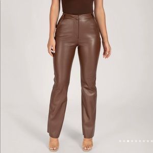 Meshki Tyra Straight Leg Faux Leather Pants